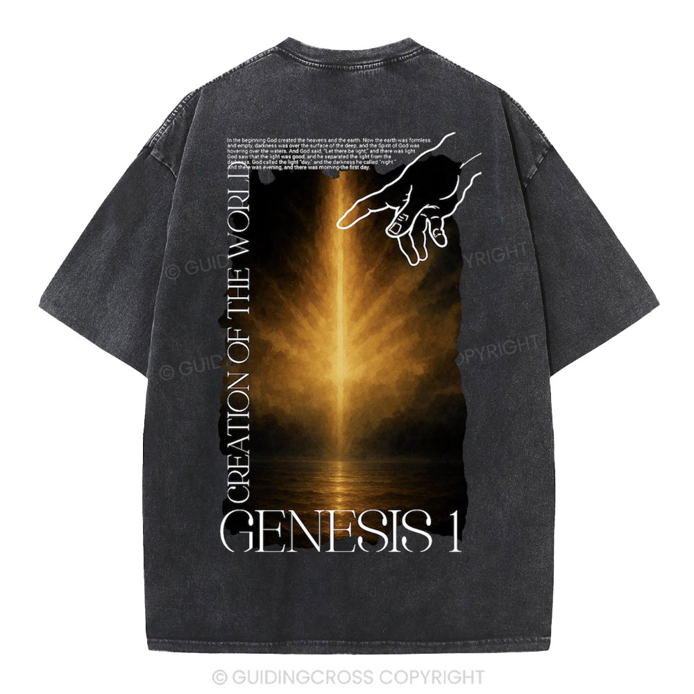 Genesis 1 Christian Washed T-Shirt
