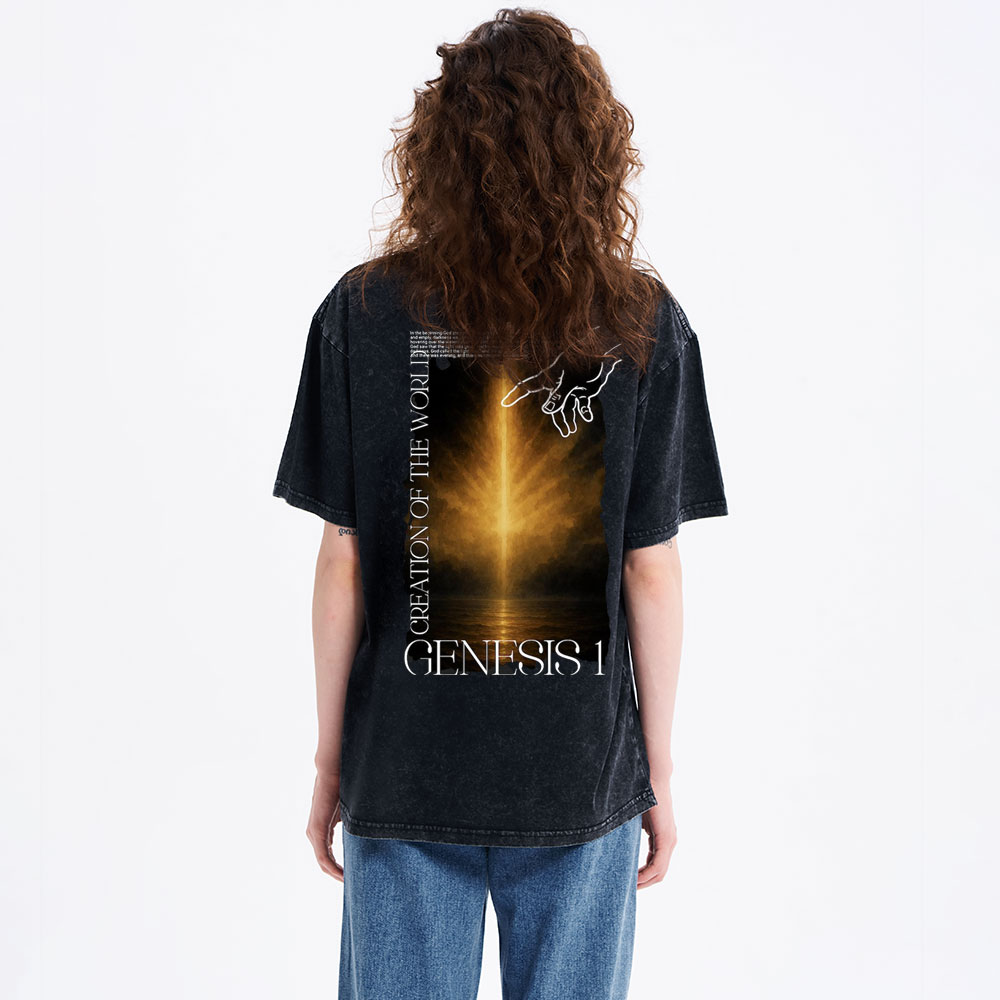 Genesis 1 Christian Washed T-Shirt