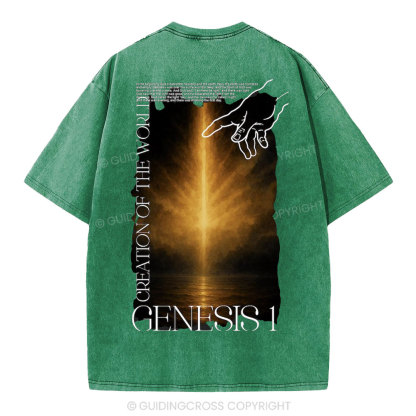 Genesis 1 Christian Washed T-Shirt