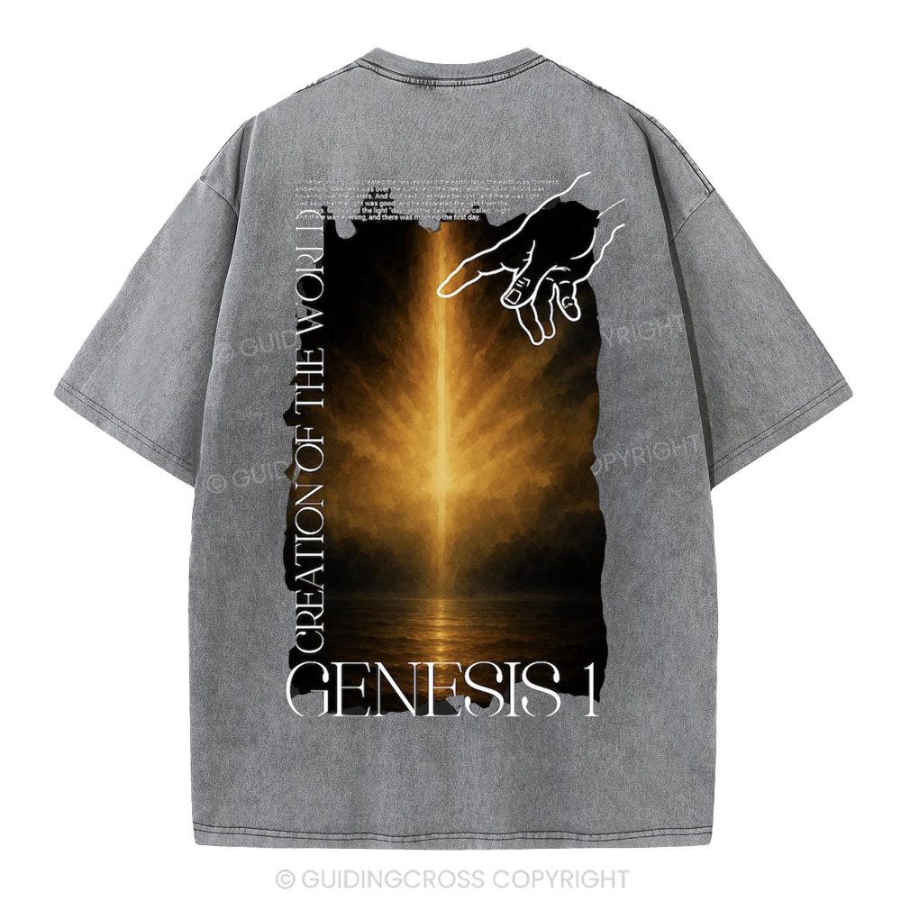 Genesis 1 Christian Washed T-Shirt