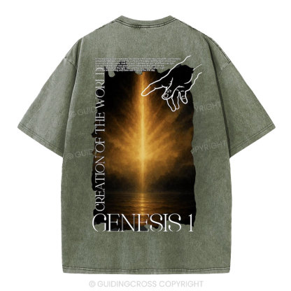 Genesis 1 Christian Washed T-Shirt