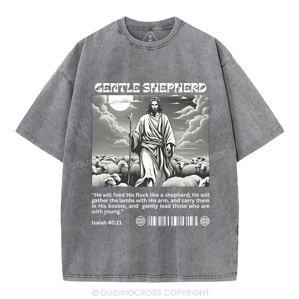 Gentle Shepherd  Christian Washed T-Shirt