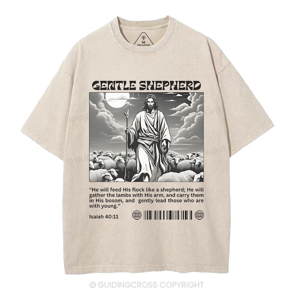 Gentle Shepherd  Christian Washed T-Shirt