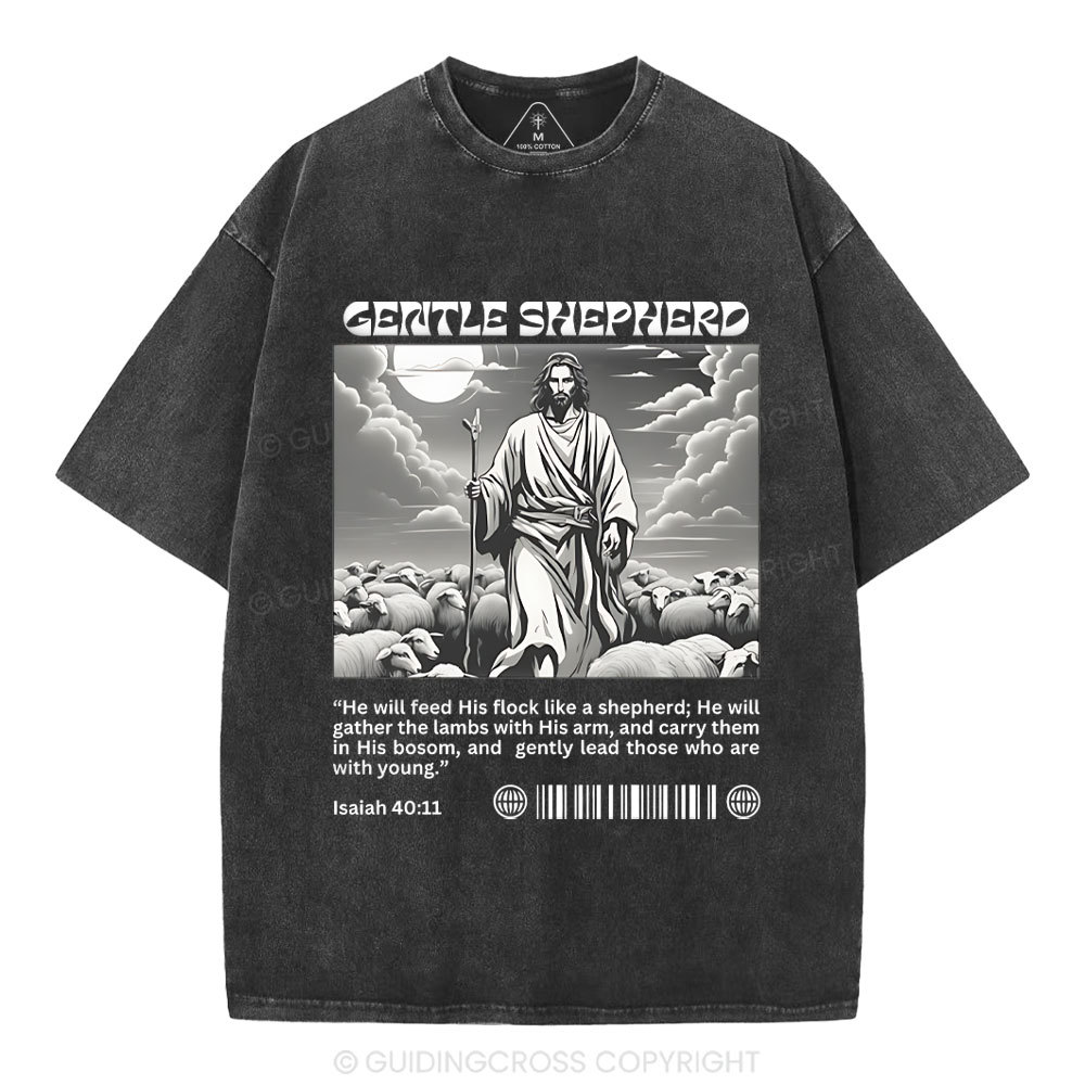 Gentle Shepherd  Christian Washed T-Shirt