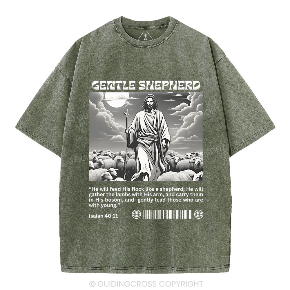 Gentle Shepherd  Christian Washed T-Shirt