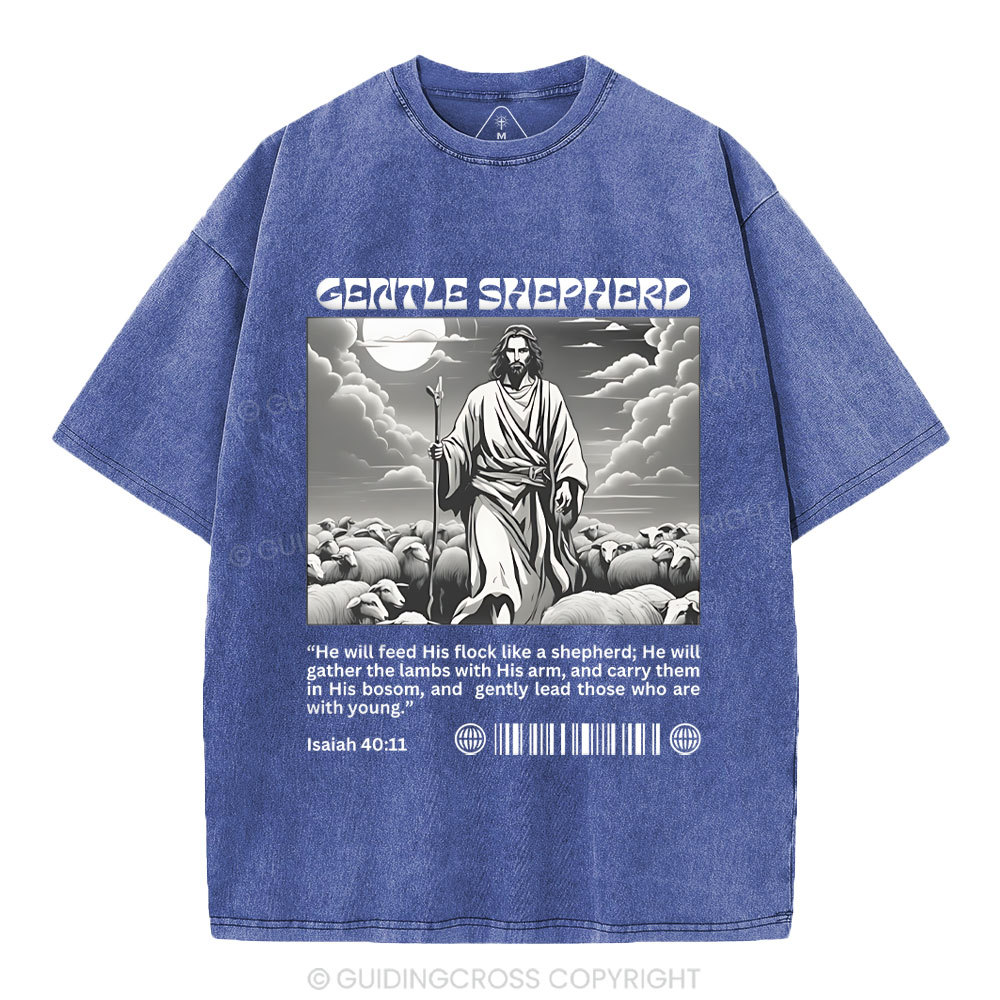 Gentle Shepherd  Christian Washed T-Shirt
