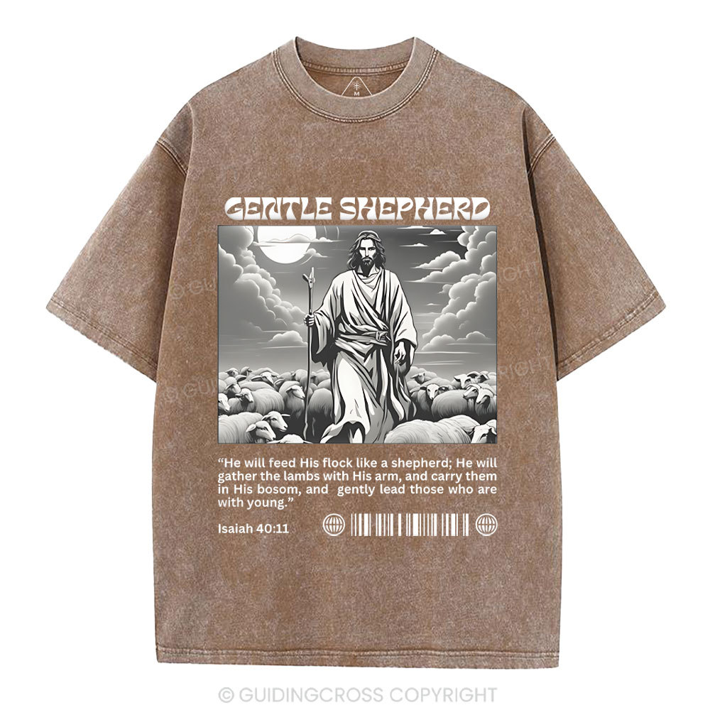 Gentle Shepherd  Christian Washed T-Shirt
