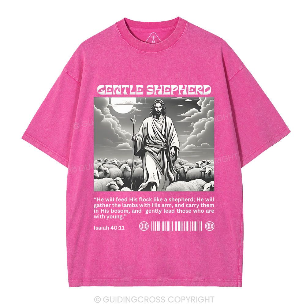 Gentle Shepherd  Christian Washed T-Shirt