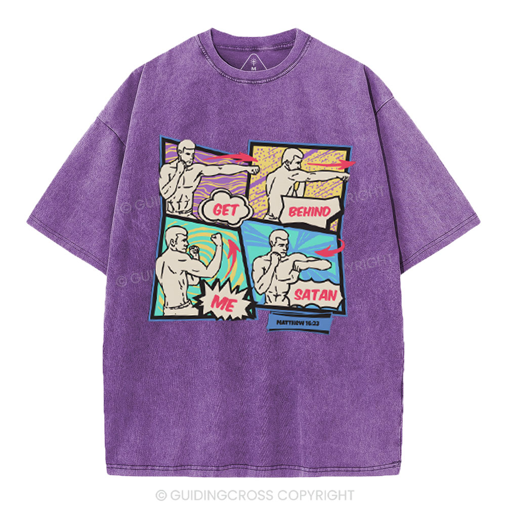 Get Behind Me Satan Christian Washed T-Shirt