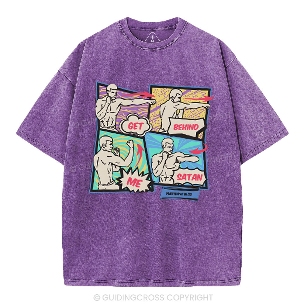 Get Behind Me Satan Christian Washed T-Shirt