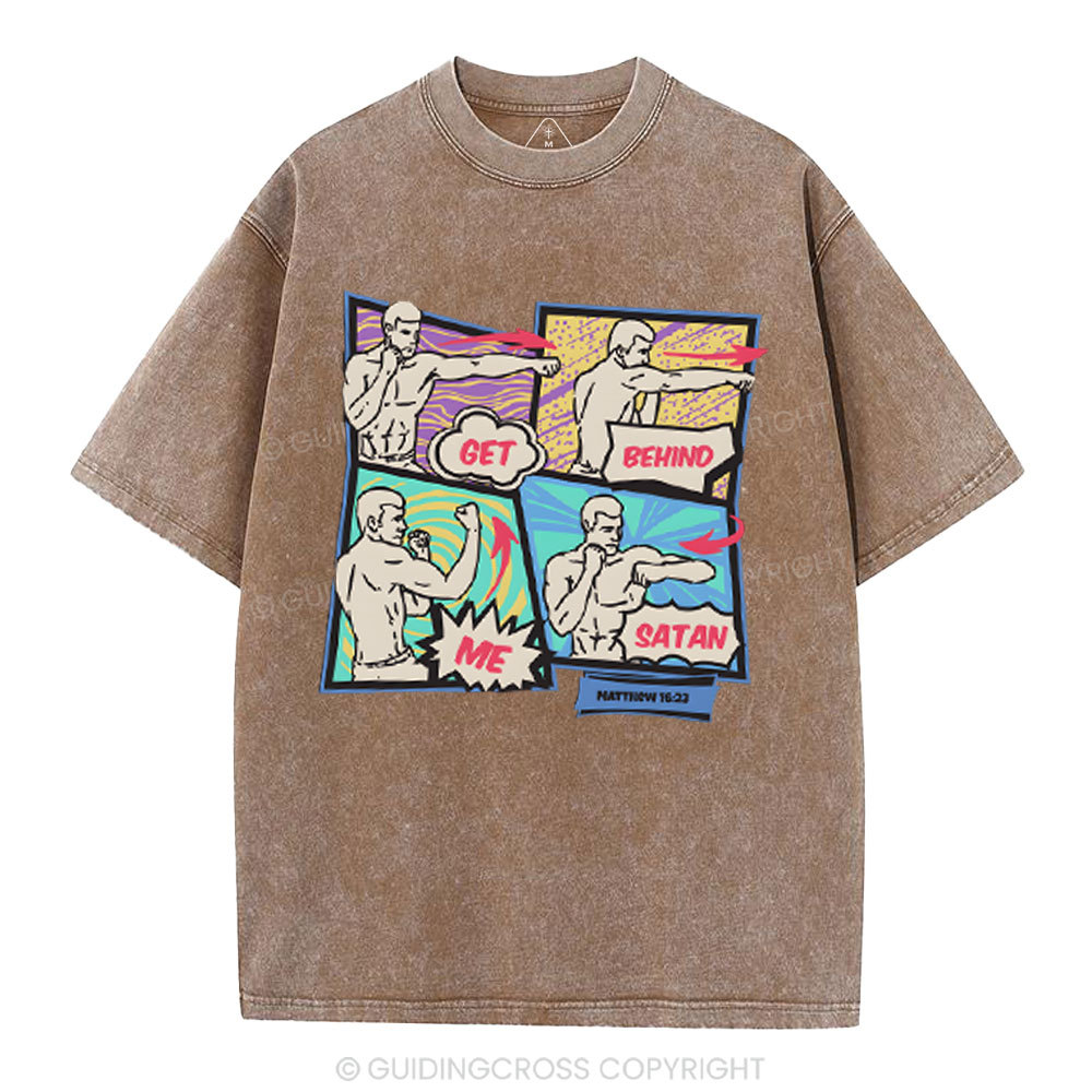 Get Behind Me Satan Christian Washed T-Shirt