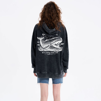 Get In Loser We're Doing God's Will Christian Washed Hoodie 