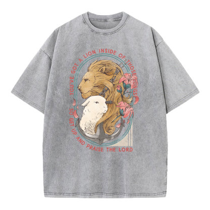 Get Up And Praise The Lord Christian Washed T-Shirt