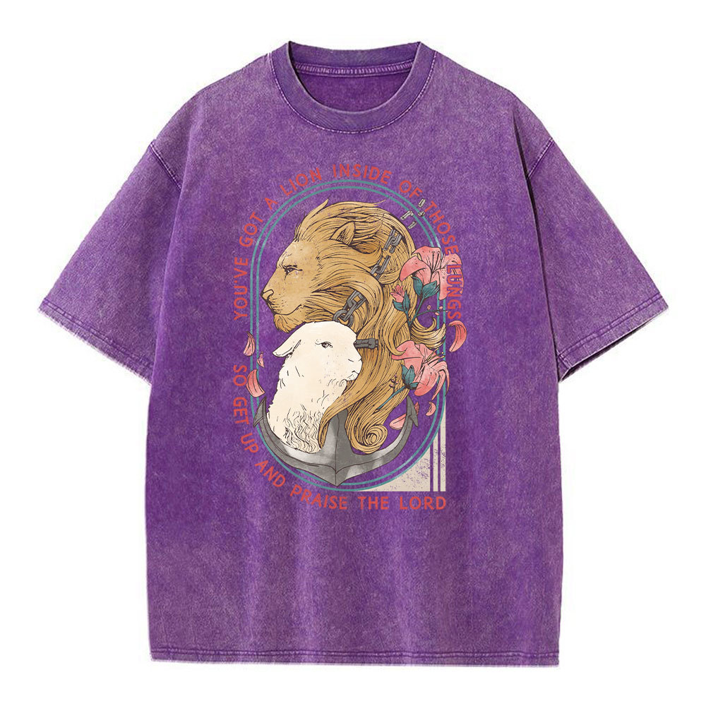 Get Up And Praise The Lord Christian Washed T-Shirt