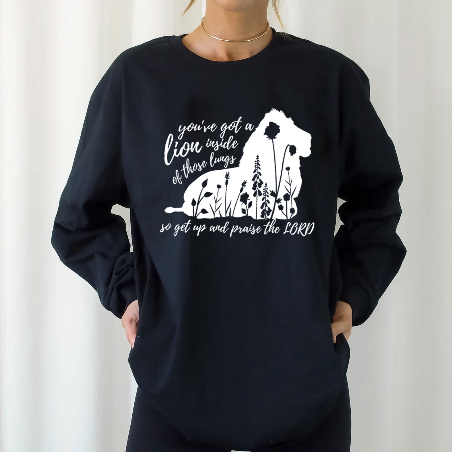 Get Up And Praise The Lord Christian Long Sleeve T-Shirt