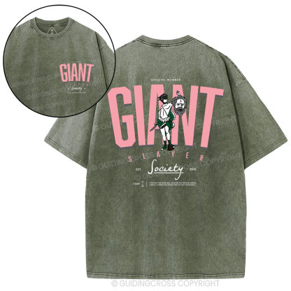 Giant Slayer Christian Washed T-Shirt