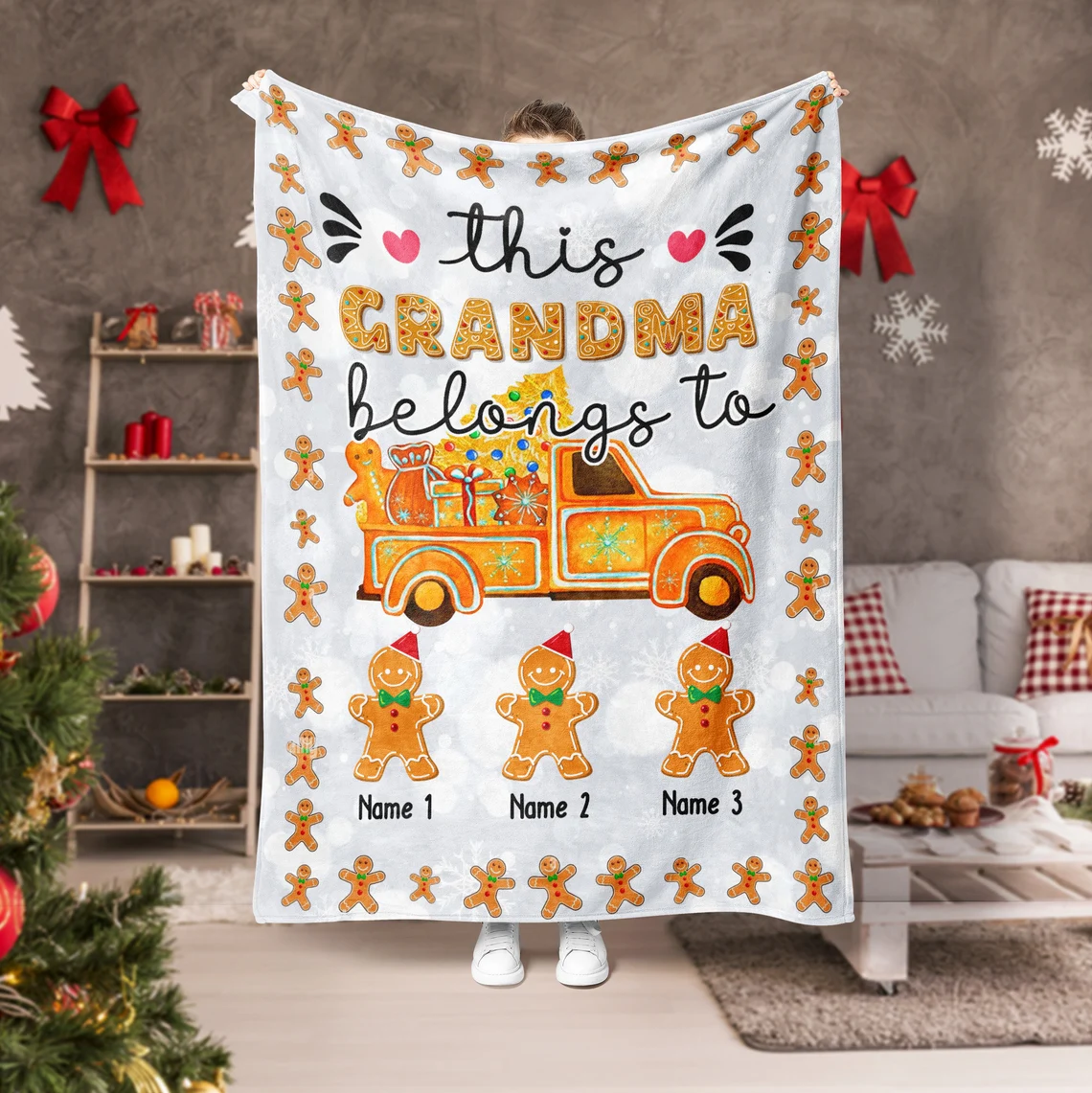 [Copy]Personalized Gingerbread Blanket 