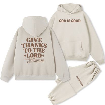 Give Thanks To The Lord Christian Fleece Hoodie Set