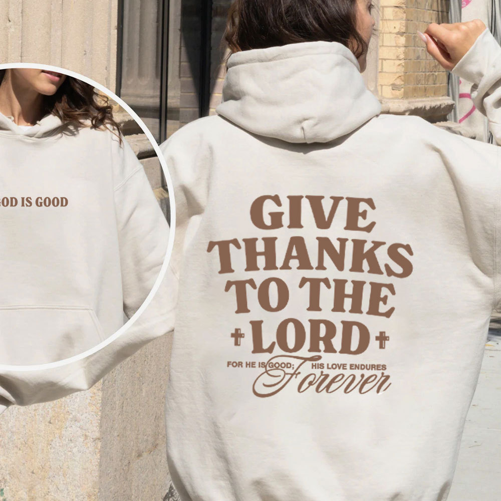 Give Thanks To The Lord Christian Fleece Hoodie Set