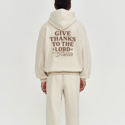 Give Thanks To The Lord Christian Fleece Hoodie Set
