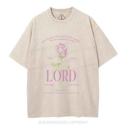 Give Thanks To The Lord Christian Washed T-Shirt
