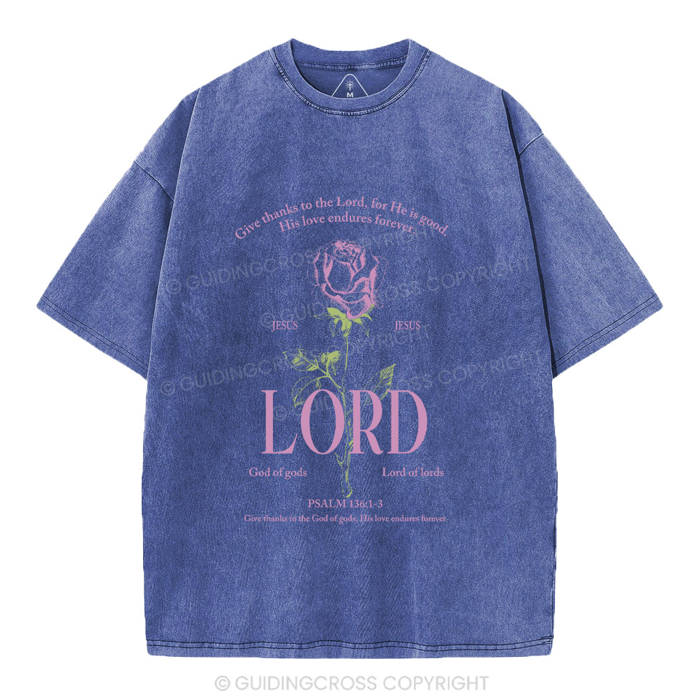 Give Thanks To The Lord Christian Washed T-Shirt