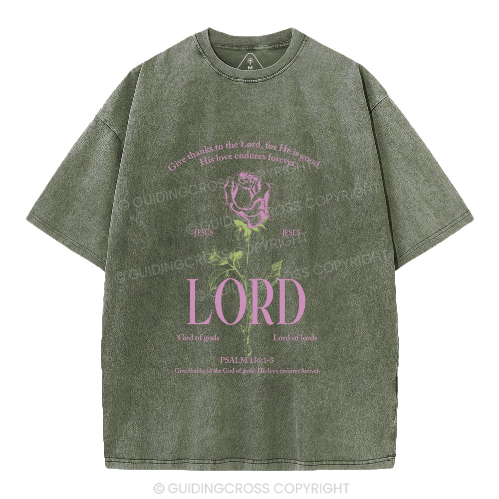 Give Thanks To The Lord Christian Washed T-Shirt
