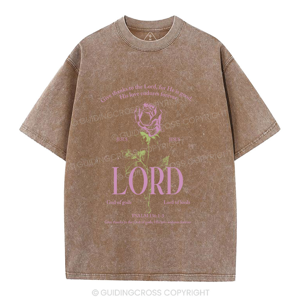 Give Thanks To The Lord Christian Washed T-Shirt