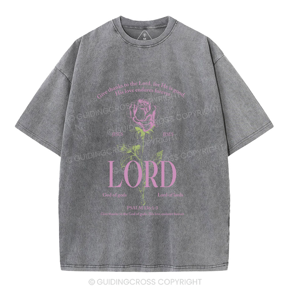 Give Thanks To The Lord Christian Washed T-Shirt