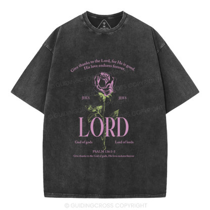 Give Thanks To The Lord Christian Washed T-Shirt