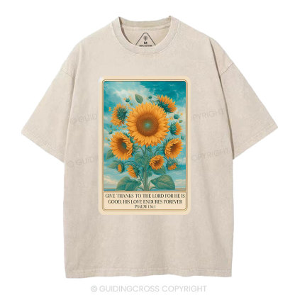 Give Thanks To The Lord Christian Washed T-Shirt