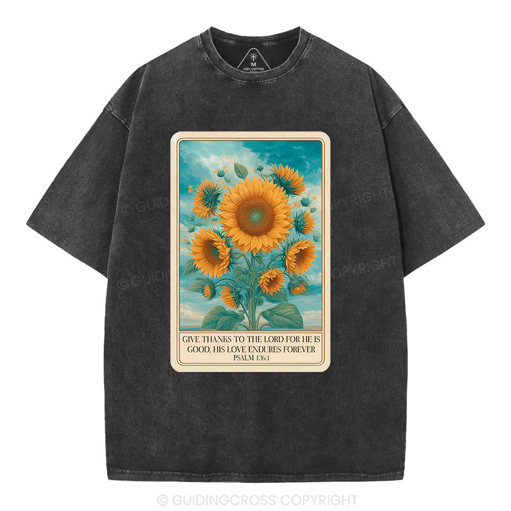 Give Thanks To The Lord Christian Washed T-Shirt