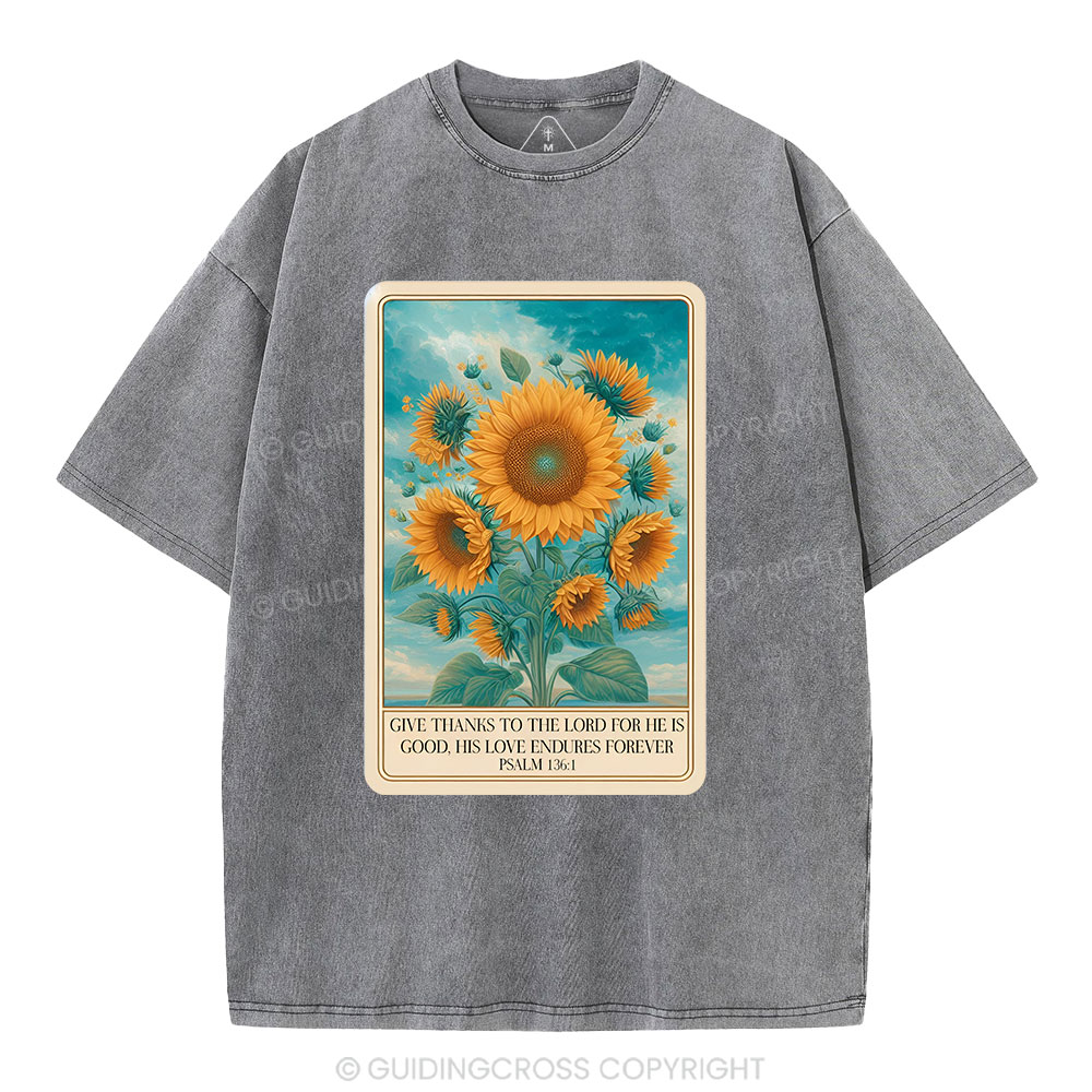 Give Thanks To The Lord Christian Washed T-Shirt