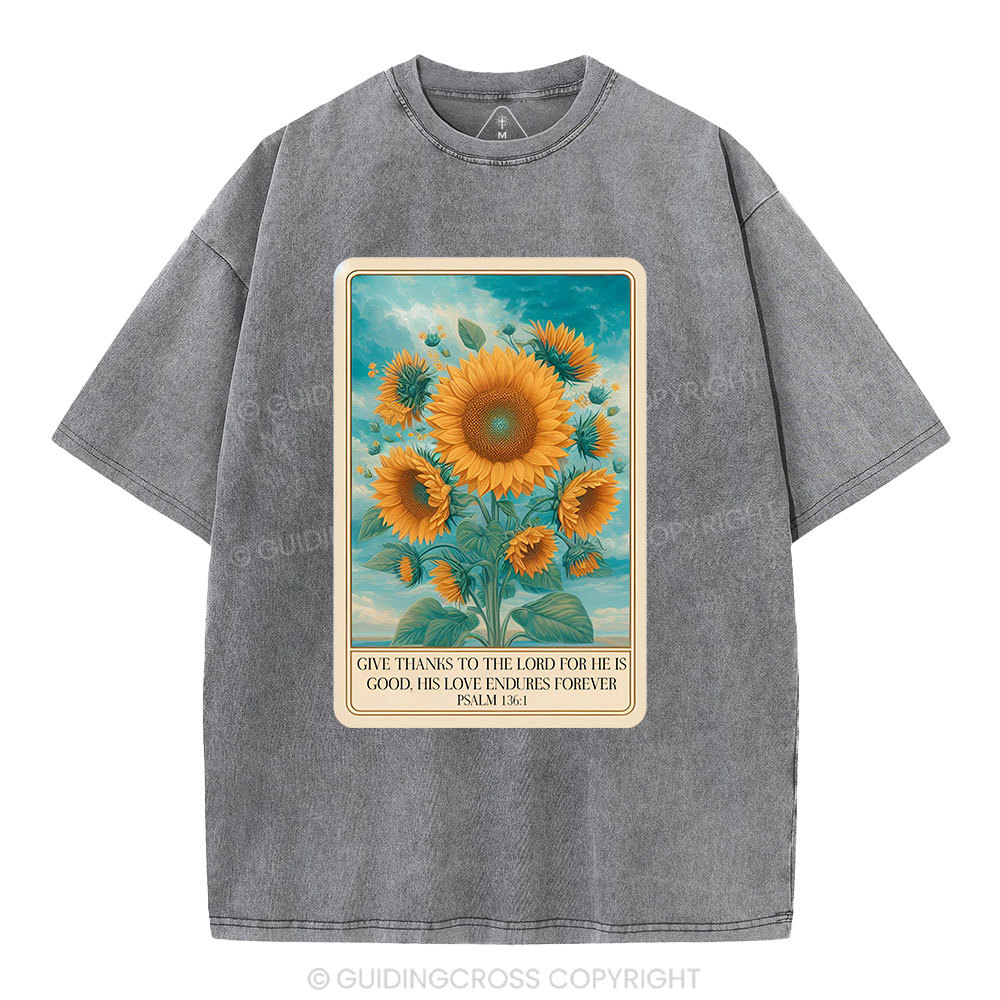 Give Thanks To The Lord Christian Washed T-Shirt