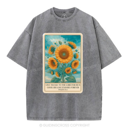 Give Thanks To The Lord Christian Washed T-Shirt