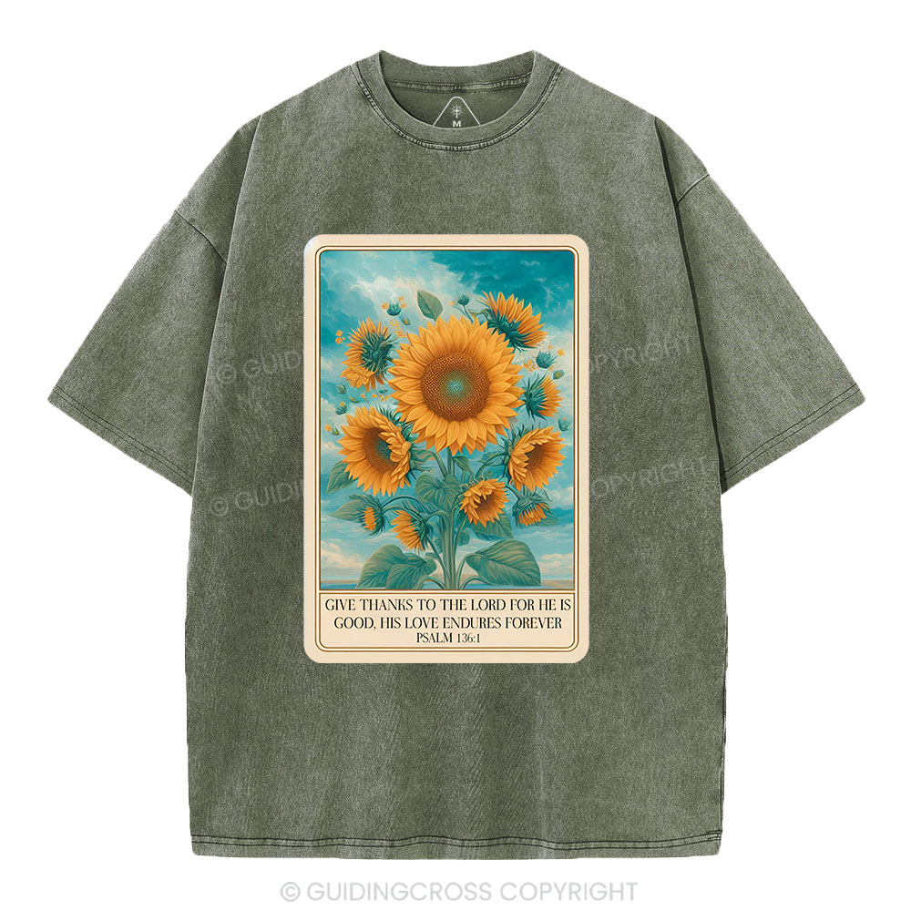 Give Thanks To The Lord Christian Washed T-Shirt