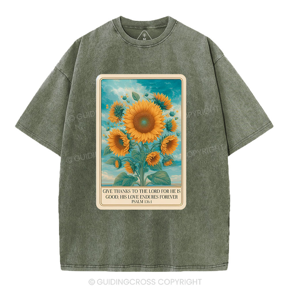 Give Thanks To The Lord Christian Washed T-Shirt