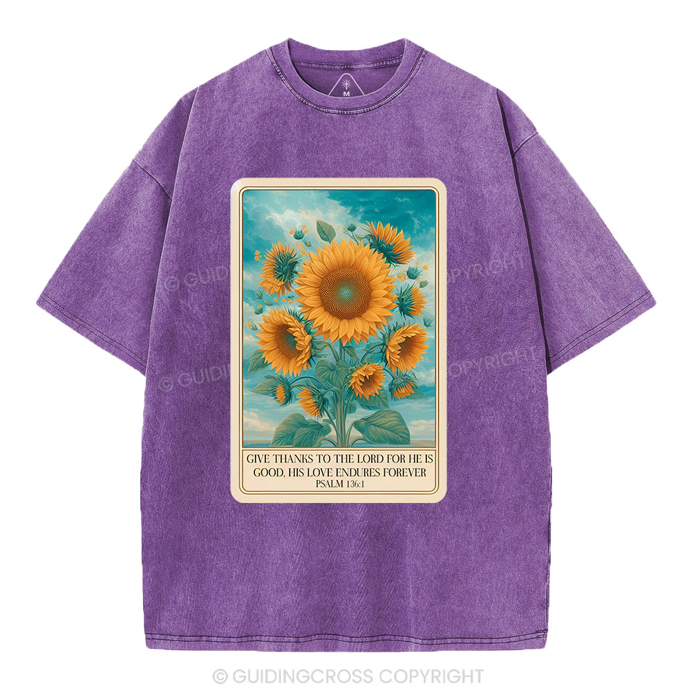 Give Thanks To The Lord Christian Washed T-Shirt