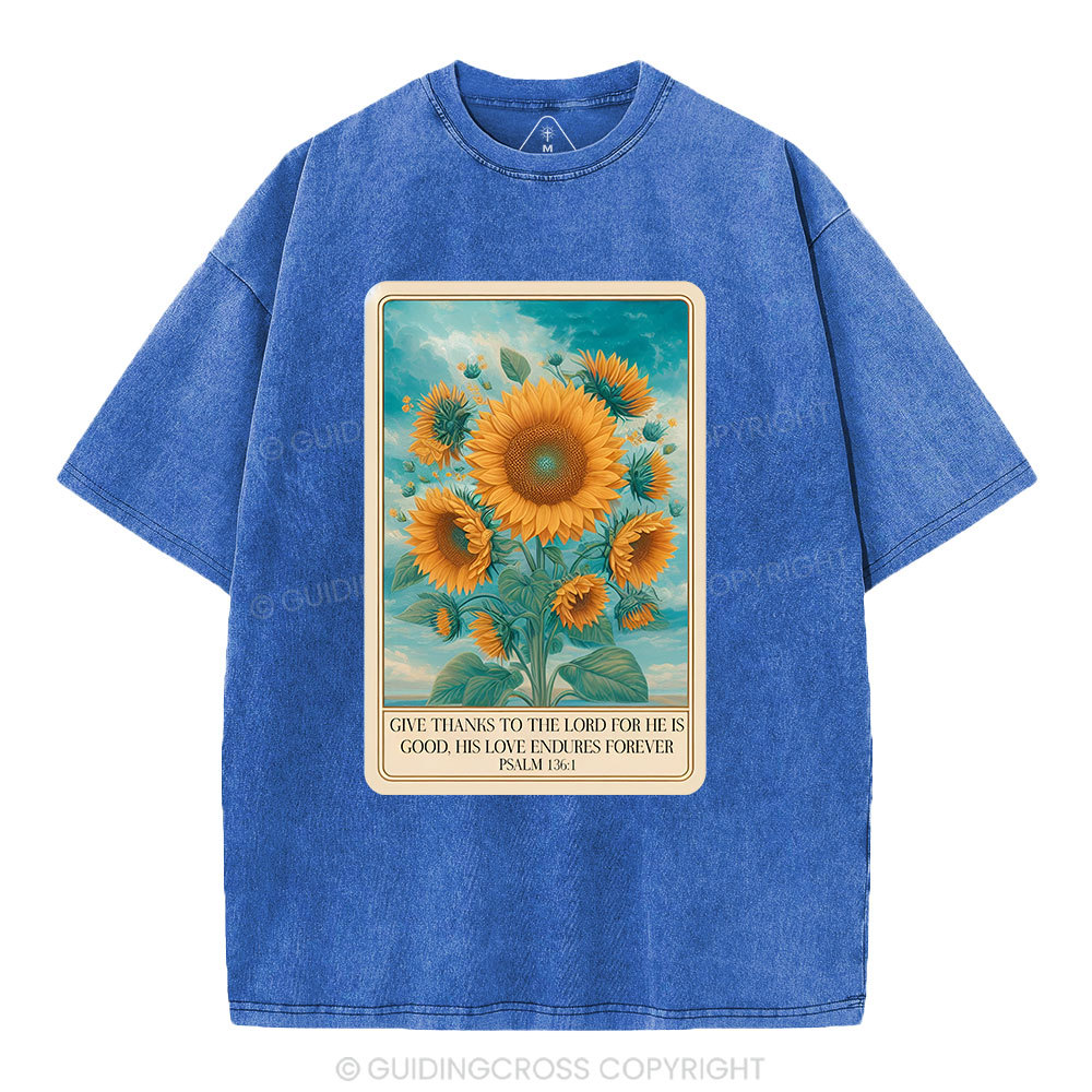 Give Thanks To The Lord Christian Washed T-Shirt