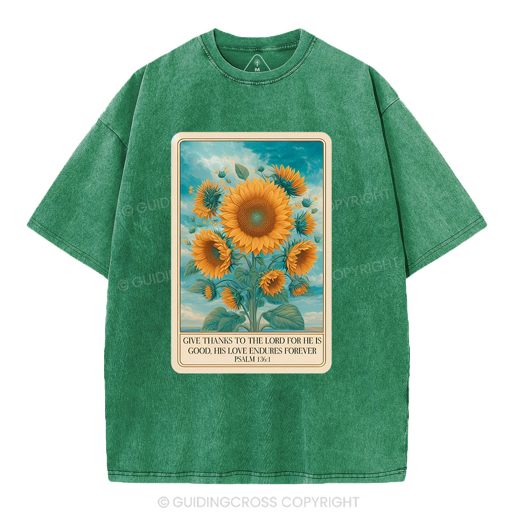 Give Thanks To The Lord Christian Washed T-Shirt