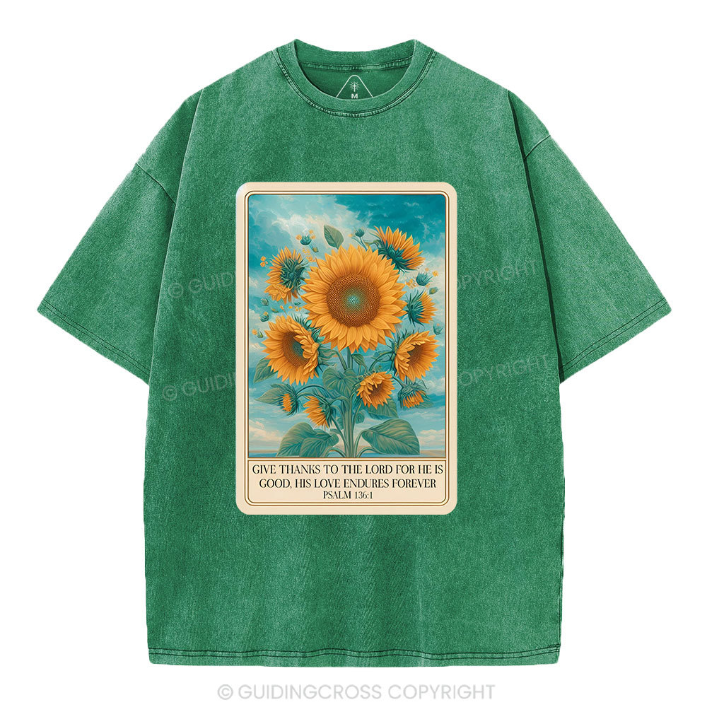 Give Thanks To The Lord Christian Washed T-Shirt