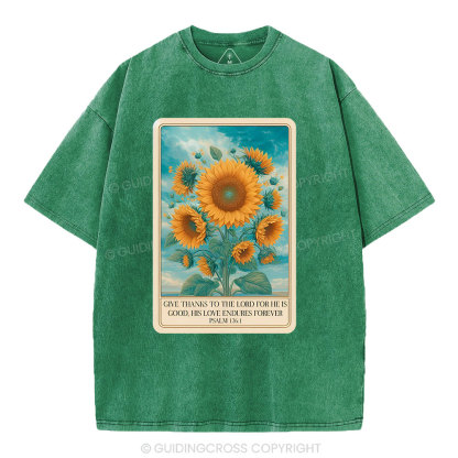 Give Thanks To The Lord Christian Washed T-Shirt