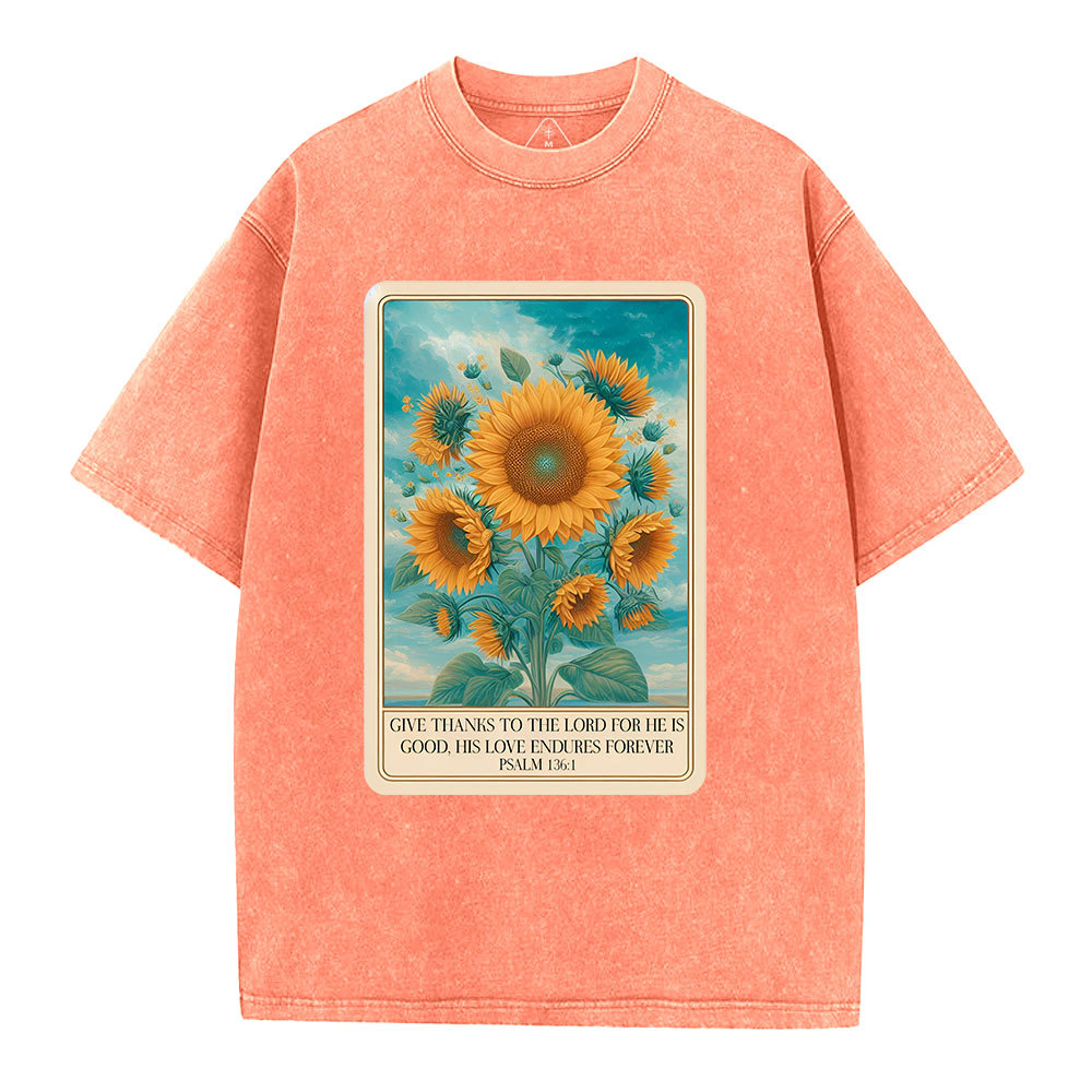 Give Thanks To The Lord Christian Washed T-Shirt