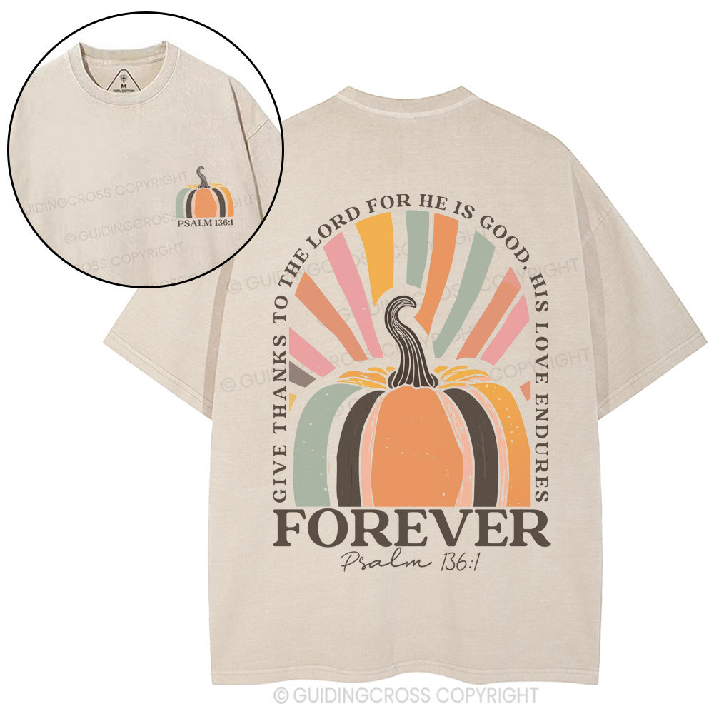 Give Thanks To The Lord Christian Washed T-Shirt