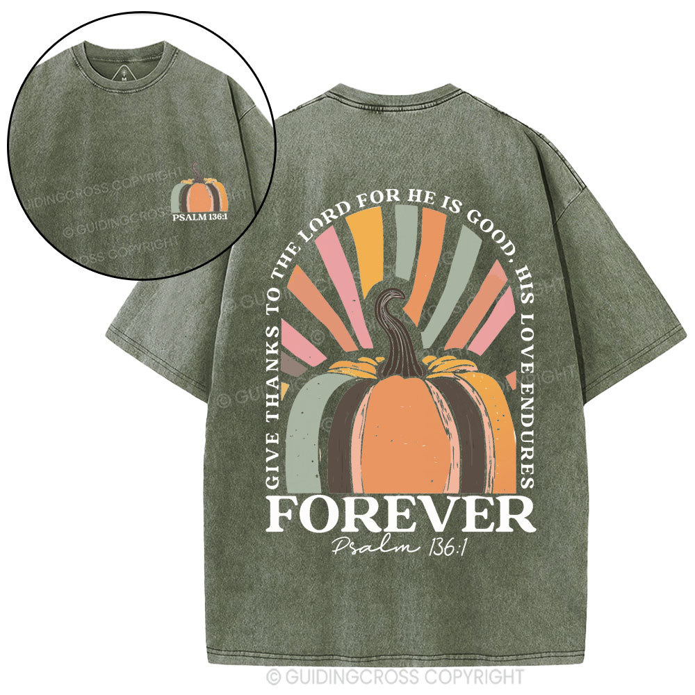 Give Thanks To The Lord Christian Washed T-Shirt