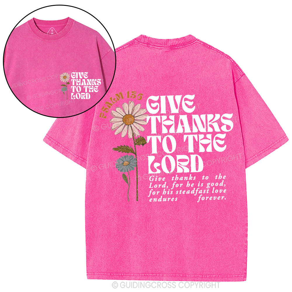 Give Thanks To The Lord Christian Washed T-Shirt