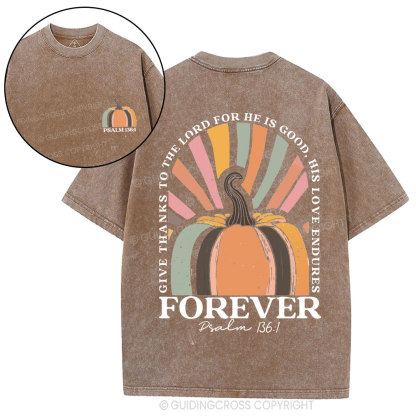Give Thanks To The Lord Christian Washed T-Shirt