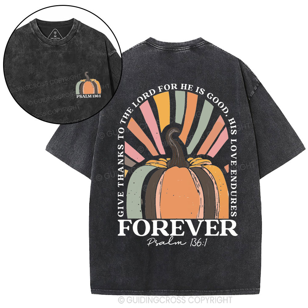 Give Thanks To The Lord Christian Washed T-Shirt