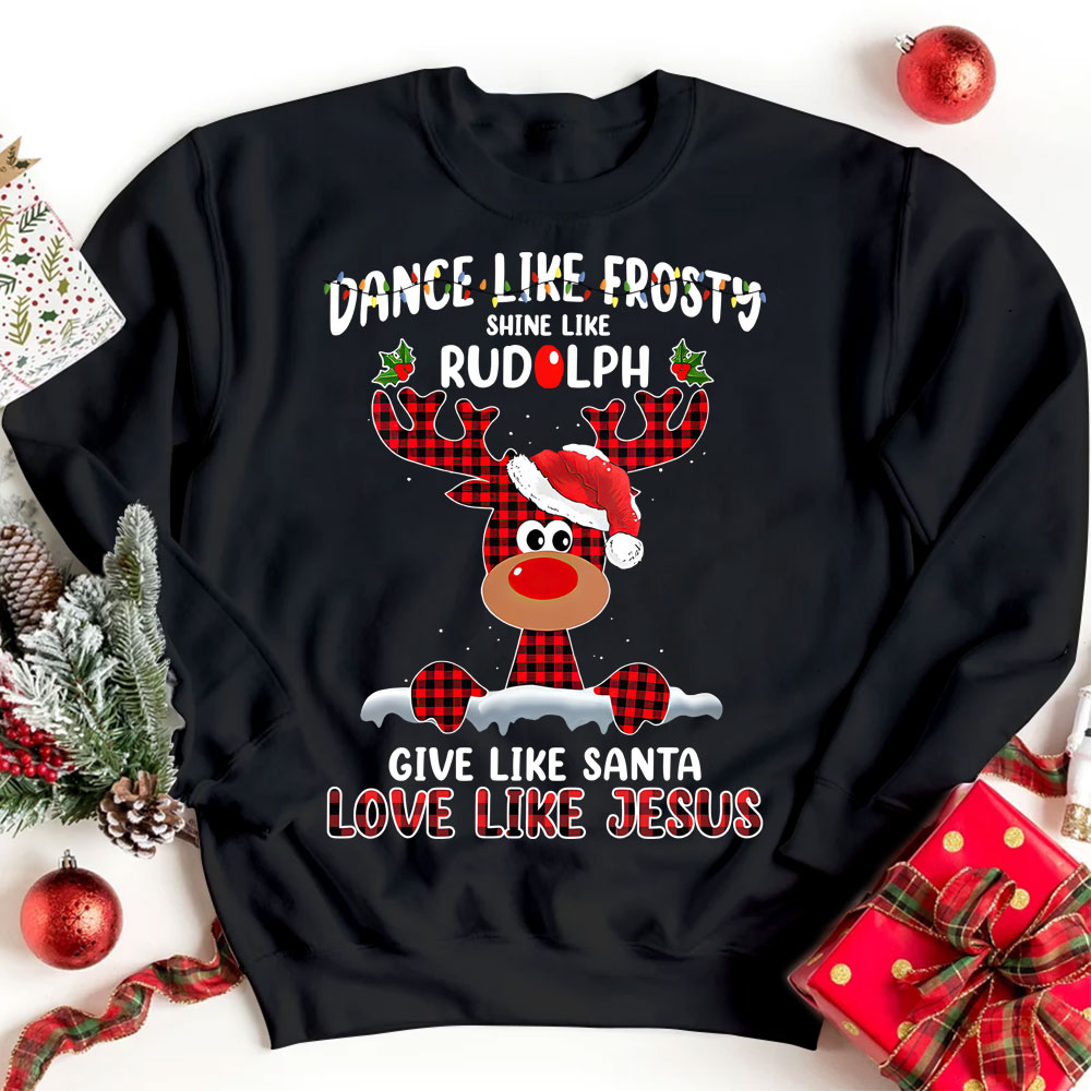 Give like Santa Love Like Jesus Christmas Christian Sweatshirt