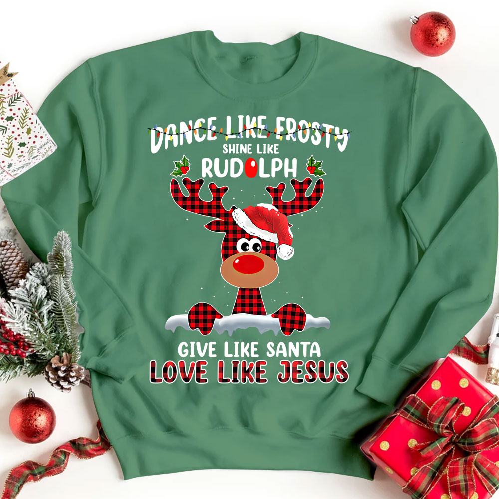 Give like Santa Love Like Jesus Christmas Christian Sweatshirt